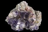 Purple Fluorite Crystals with Quartz - China #94947-1